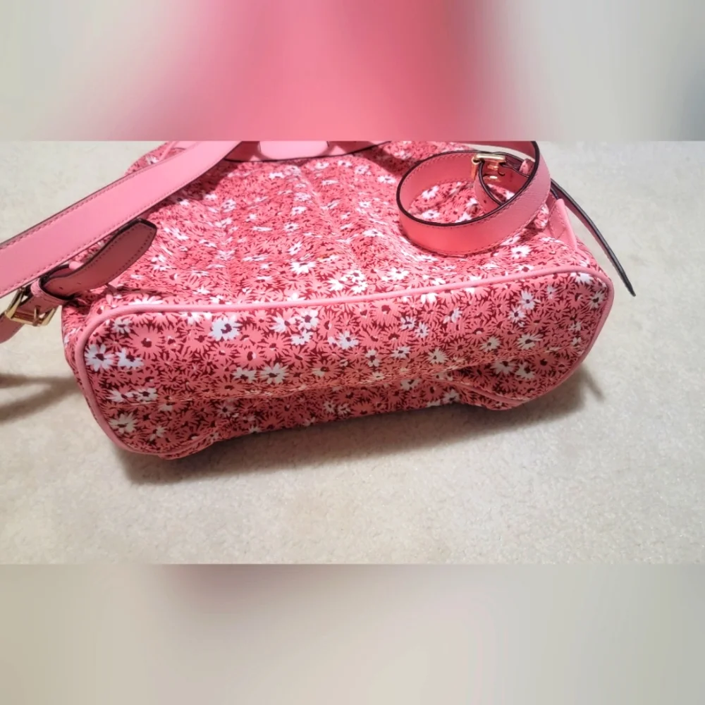 Michael Kors Pink Floral Print Backpack